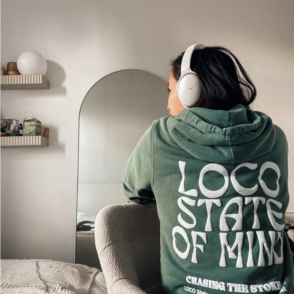 Green 'LOCO STATE OF MIND' Graphic Hoodie
